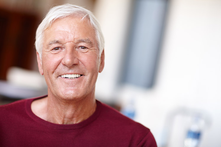 man with partial dentures in wolcott