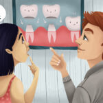 woman discussing how dental crowns are made with a dental provider